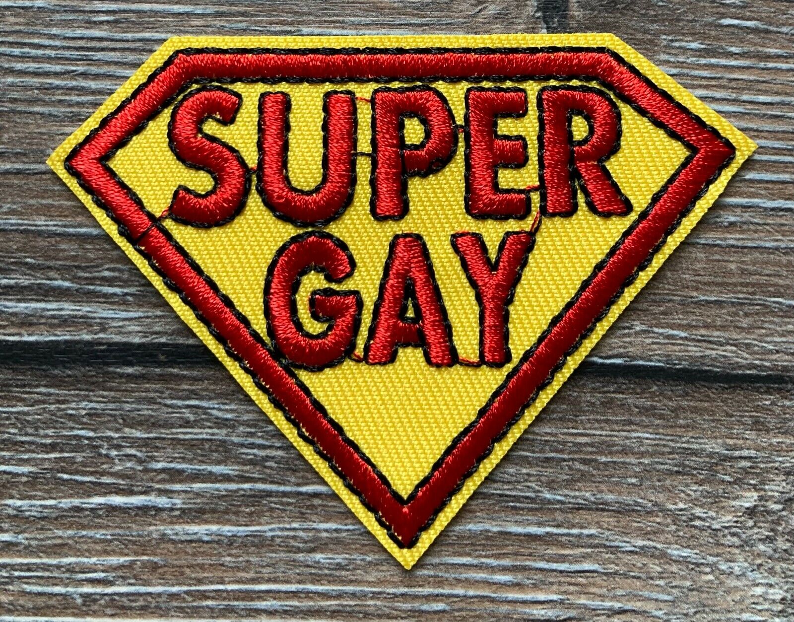 Super Gay Patch Aufnäher Bügelbild Schwul Superheld