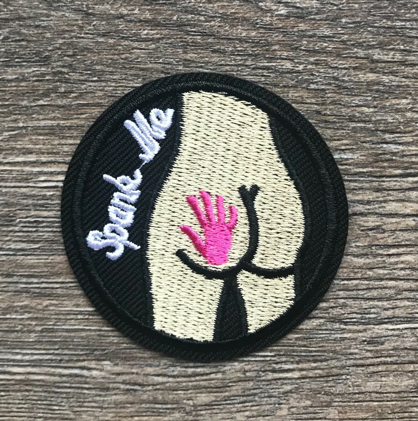 Spank Me Patch Aufnäher Bügelbild Arsch Herz BDSM Schlag Mich