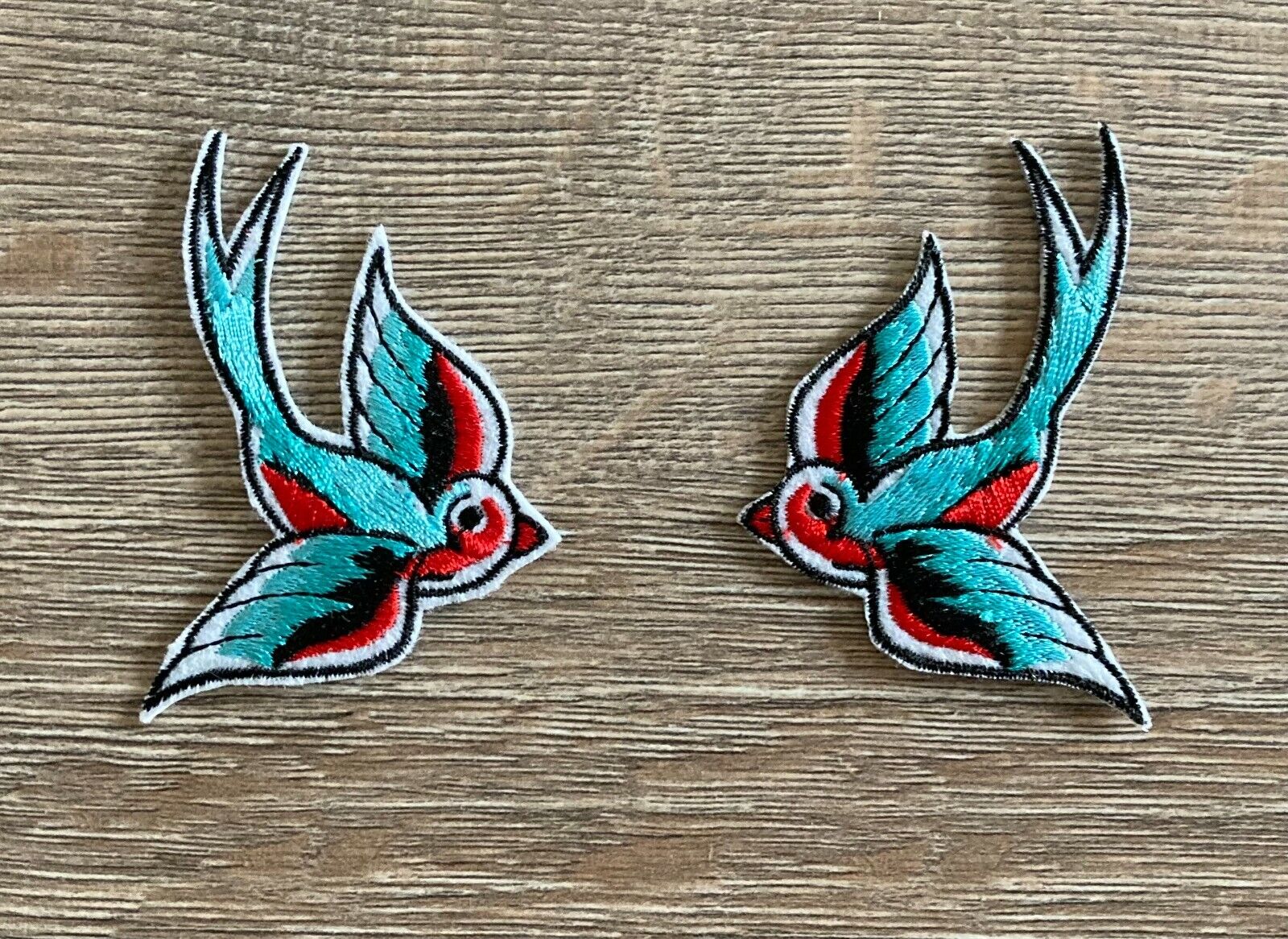 Schwalbe Aufnäher Bügelbild Tattoo Motiv Oldschool Bird Vogel Meer See