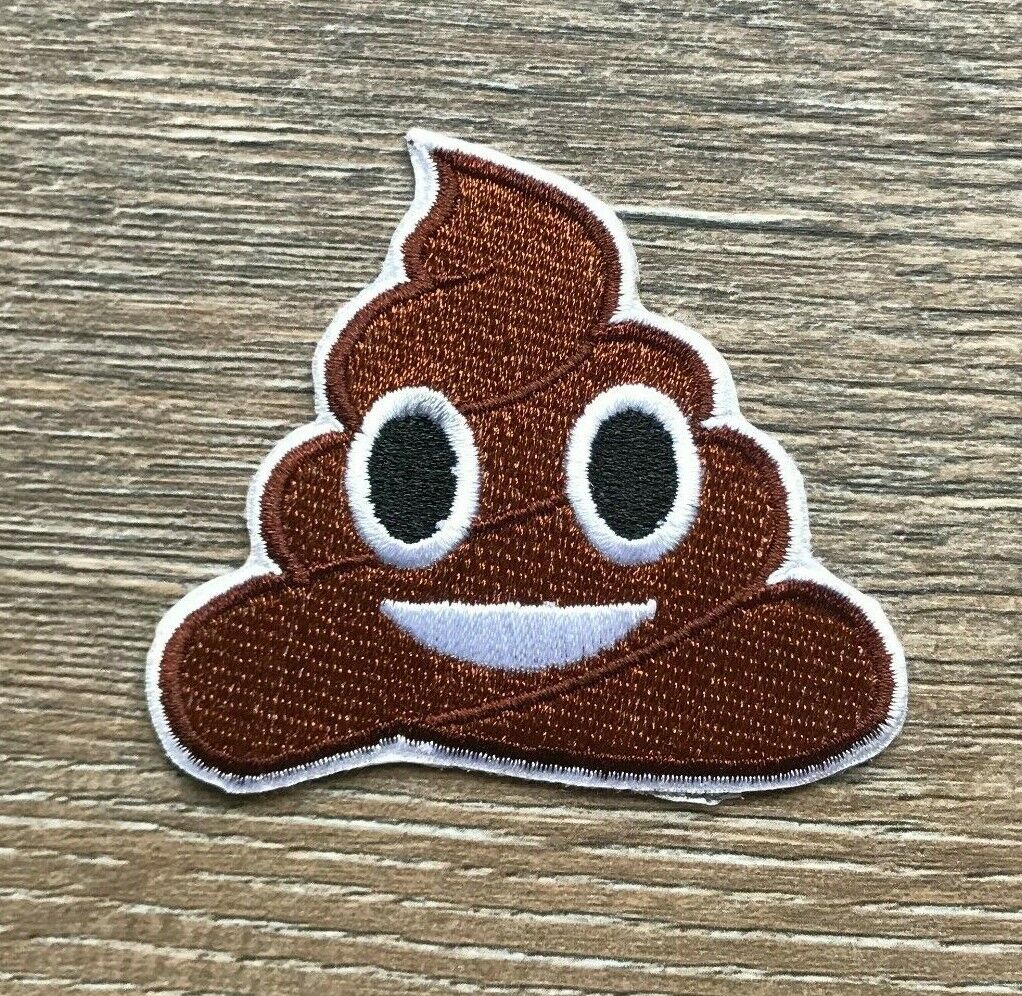 Kacke Emoji PATCH Aufnäher Bügelbild Poo Smily
