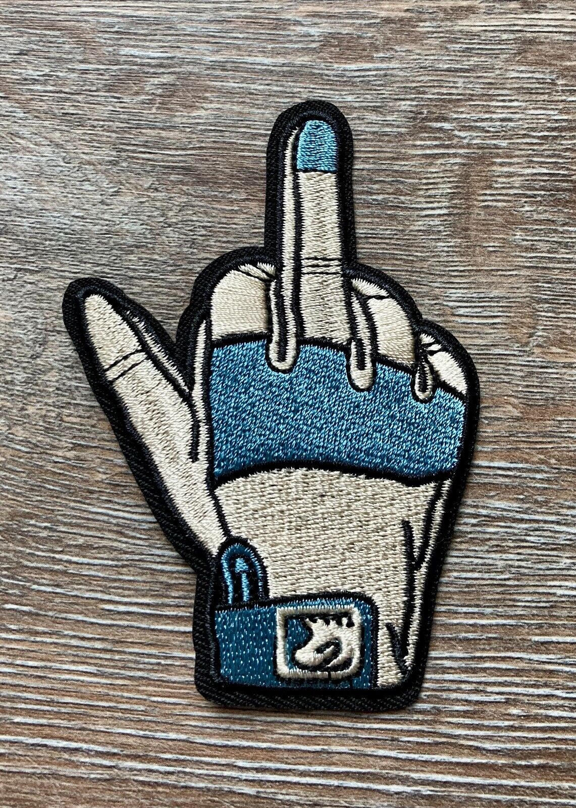 Mittelfinger Patch Aufnäher Bügelbild Stinkefinger Fuck Handschuh