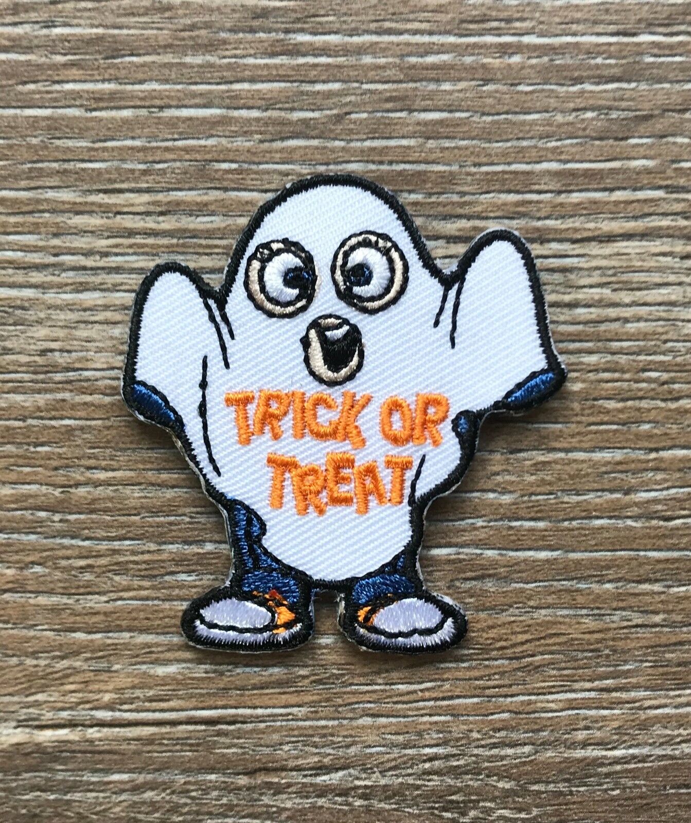 Geist Patch Aufnäher Bügelbild Ghost Süßes oder Saures Trick Or Treat Halloween