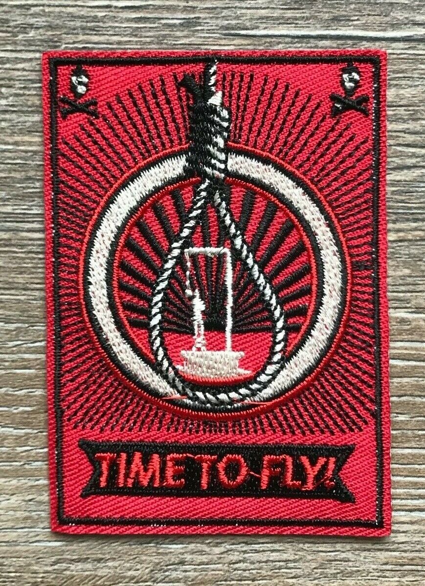 Time to Fly PATCH Aufnäher Bügelbild Strick Henker Scharfrichter Western Suizid