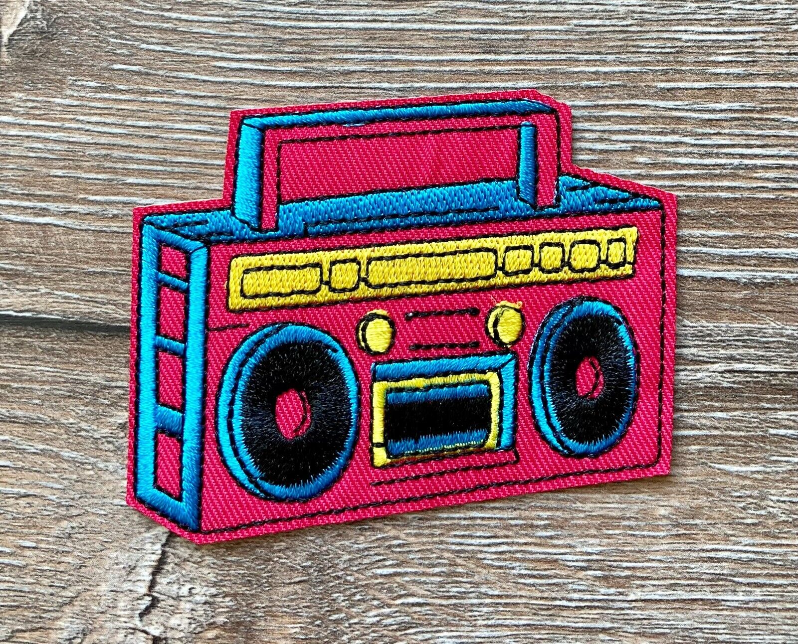 Ghettoblaster Patch Aufnäher Bügelbild Tape 80s Oldschool HipHop Rap Musik Retro