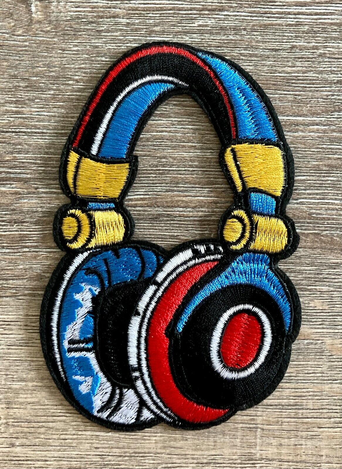 Kopfhörer Patch Aufnäher Bügelbild HipHop Techno Headphone