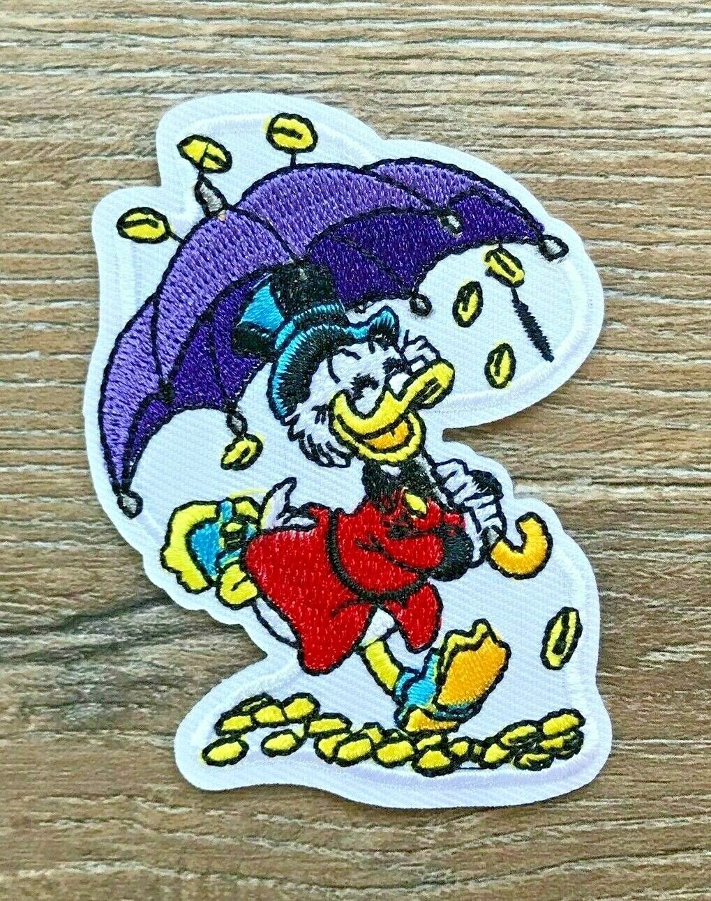 Dagobert Duck PATCH Aufnäher Bügelbild Comic Serie Zeichentrick Ente Geldregen