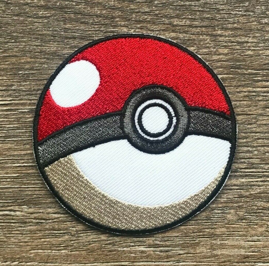 Pokeball PATCH Aufnäher Bügelbild Pokemon Pikachu Comic Serie Japan Zeichentrick